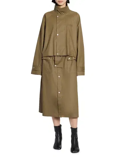 MM6 MAISON MARGIELA Women's Stretch-Cotton Trench Midi Skirt - Khaki - Size 8 | Thumbnail 2