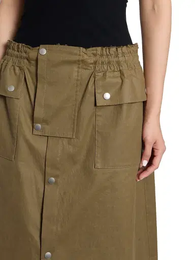 MM6 MAISON MARGIELA Women's Stretch-Cotton Trench Midi Skirt - Khaki - Size 8 | Thumbnail 6