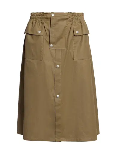 MM6 MAISON MARGIELA Women's Stretch-Cotton Trench Midi Skirt - Khaki - Size 8 | Thumbnail 1