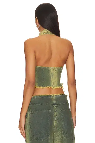 Jaded London Green Denim Buckle Neck Top | Thumbnail 3 Jaded London Green Denim Buckle Neck Top | Thumbnail 3