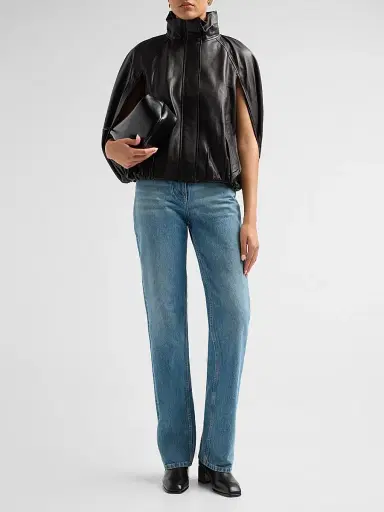 Simkhai Women's Jada Leather Cape Jacket - Black - Size Medium | Thumbnail 2