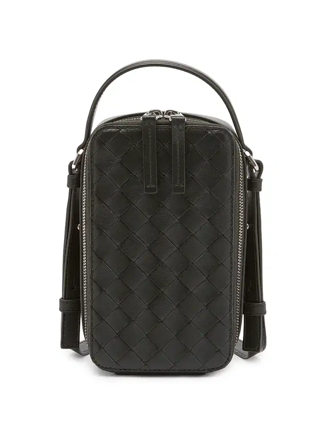 Bottega Veneta Men's Getaway Phone Pouch - Dark Green Silver
