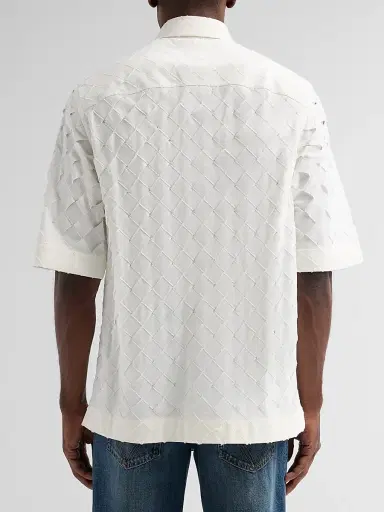 Bottega Veneta Men's Intrecciato Cotton Poplin Shirt | Thumbnail 3 Bottega Veneta Men's Intrecciato Cotton Poplin Shirt | Thumbnail 3