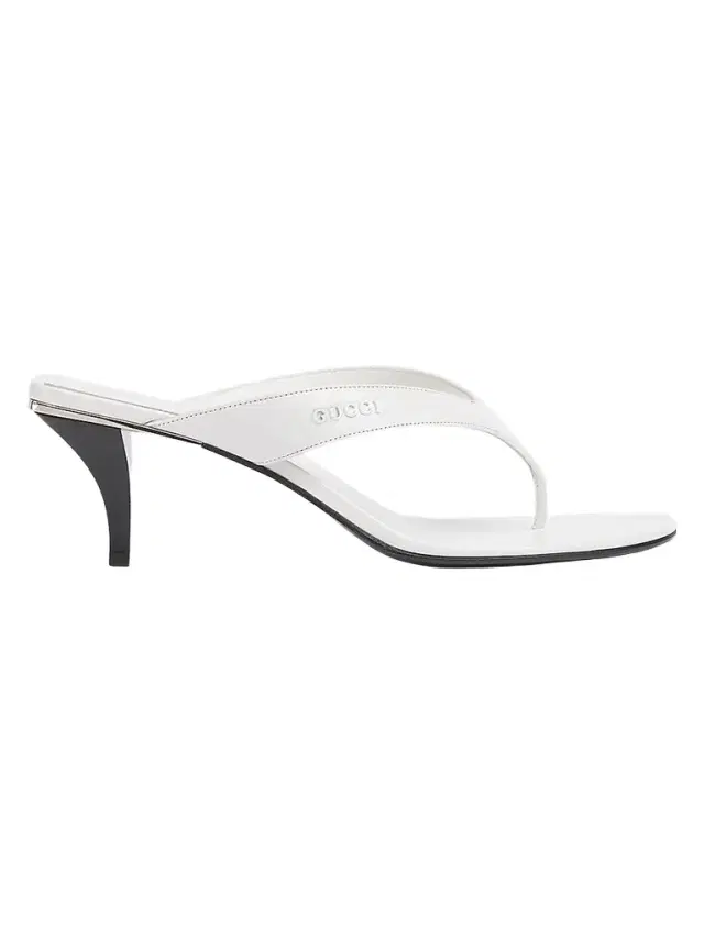 Gucci Women's Vittoria 55MM Leather Thong Sandals - Great White