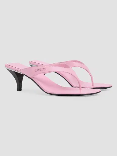 Gucci Women's Vittoria 55MM Leather Thong Sandals - Sugar Pink | Thumbnail 4