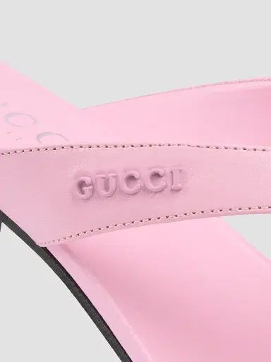 Gucci Women's Vittoria 55MM Leather Thong Sandals - Sugar Pink | Thumbnail 6
