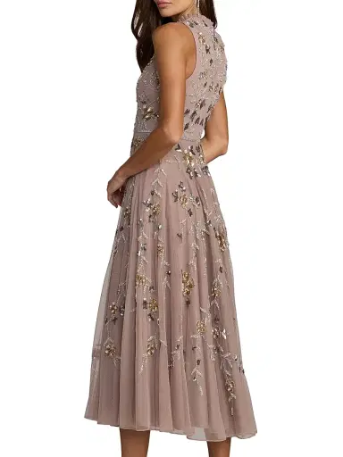 Mac Duggal Women's Floral Embellished Chiffon Cocktail Dress | Thumbnail 2 Mac Duggal Women's Floral Embellished Chiffon Cocktail Dress | Thumbnail 2