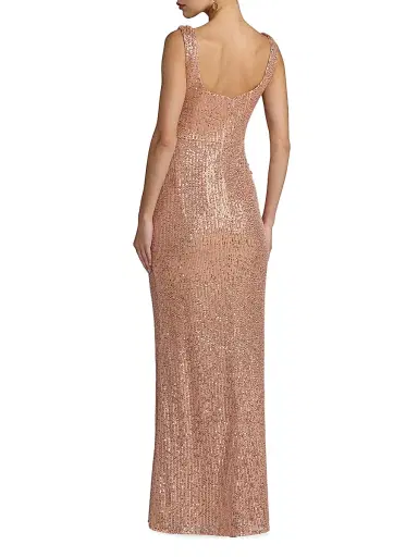 Mac Duggal Women's 3D Flower Sequin Column Gown | Thumbnail 2