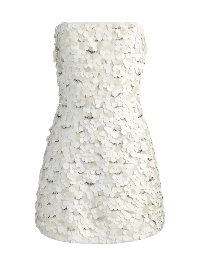 ALICE + OLIVIA Women's Katia Sequined Strapless Lantern Mini Dress - Off White Multi