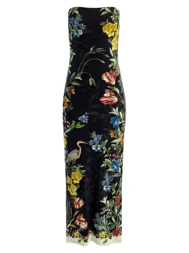 Women's Delora Floral Strapless Maxi Dress - Desert Sprigs Black