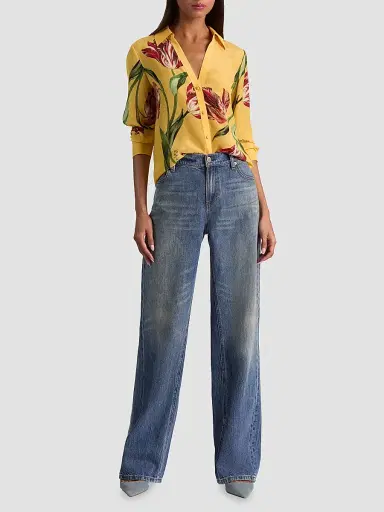 Alice + Olivia Women's Eloise Tulip-Print Silk Blouse | Thumbnail 2 Alice + Olivia Women's Eloise Tulip-Print Silk Blouse | Thumbnail 2