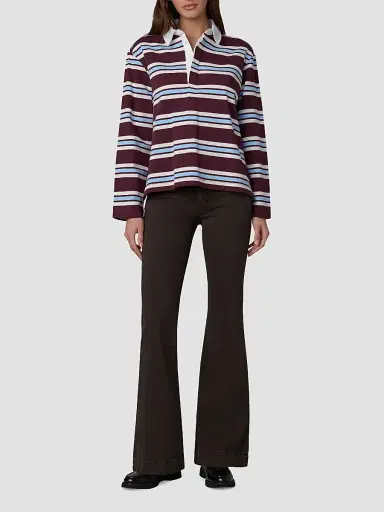 Joe's Jeans Women's The Dylan Rugby Shirt - Oxblood Sky Rugby - Size XS | Thumbnail 2