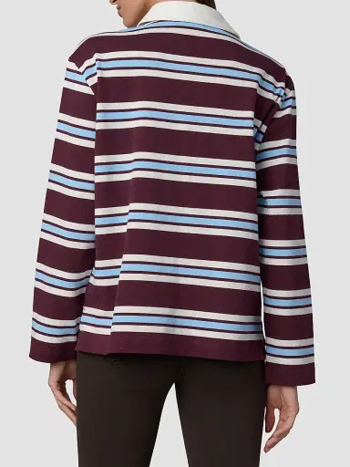 Joe's Jeans Women's The Dylan Rugby Shirt - Oxblood Sky Rugby - Size XS | Thumbnail 3