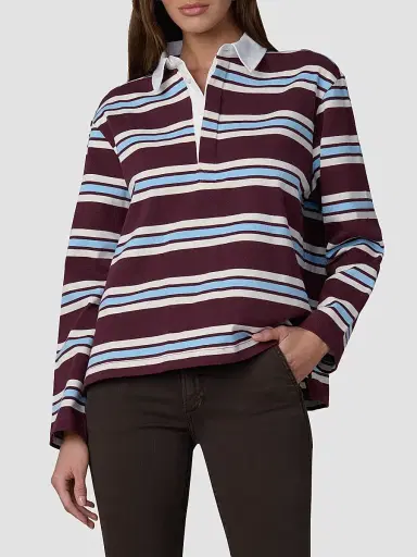 Joe's Jeans Women's The Dylan Rugby Shirt - Oxblood Sky Rugby - Size XS | Thumbnail 4