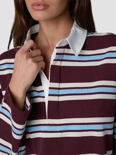 Joe's Jeans Women's The Dylan Rugby Shirt - Oxblood Sky Rugby - Size XS | Thumbnail 5