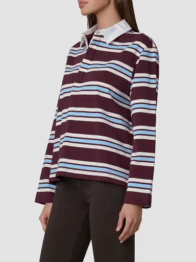 Joe's Jeans Women's The Dylan Rugby Shirt - Oxblood Sky Rugby - Size XS | Thumbnail 6