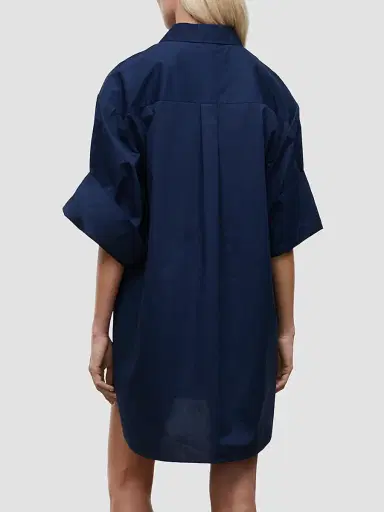 Staud Women's Nico Stretch Cotton Shirtdress - Navy - Size XL | Thumbnail 4 Staud Women's Nico Stretch Cotton Shirtdress - Navy - Size XL | Thumbnail 4