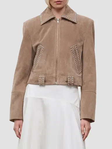 Staud Women's Hugo Studded Suede Jacket | Thumbnail 3 Staud Women's Hugo Studded Suede Jacket | Thumbnail 3
