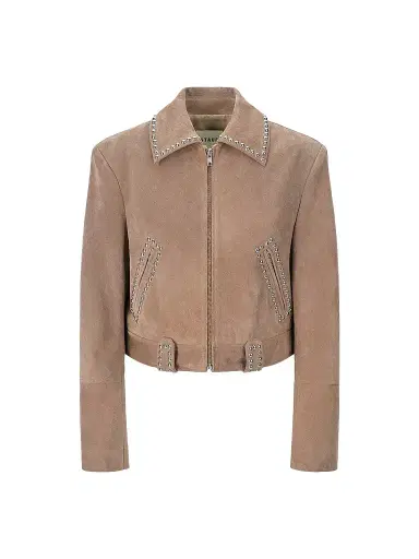 Staud Women's Hugo Studded Suede Jacket | Thumbnail 1 Staud Women's Hugo Studded Suede Jacket | Thumbnail 1