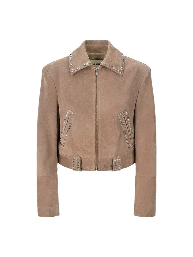 Staud Women's Hugo Studded Suede Jacket - Dune