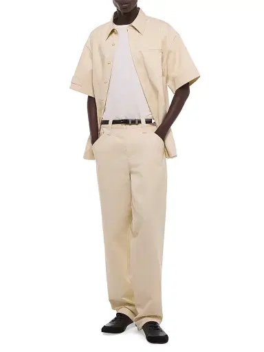 Helmut Lang Men's Cotton Twill Relaxed-Fit Chino Pants - Oatmeal - Size 38 | Thumbnail 2