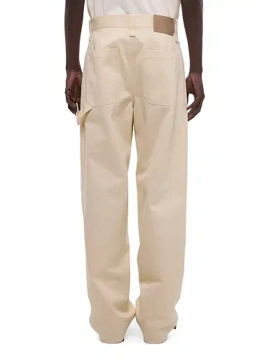 Helmut Lang Men's Cotton Twill Relaxed-Fit Chino Pants - Oatmeal - Size 38 | Thumbnail 6