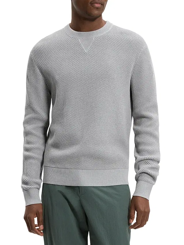 Theory Men's Myhlo Cotton Crewneck Sweater - New Dark Vapor