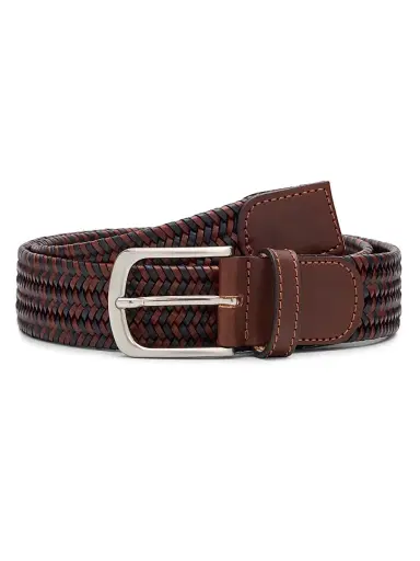 Saks Fifth Avenue Men's Stretch Woven Leather Belt - Java - Size 38 | Thumbnail 1 Saks Fifth Avenue Men's Stretch Woven Leather Belt - Java - Size 38 | Thumbnail 1