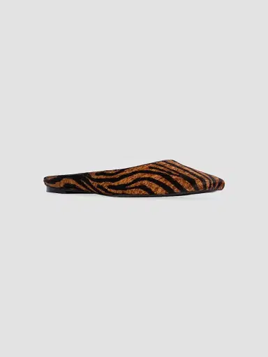Black Suede Studio Women's Lucia Flats - Brown Zebra Pony Hair - Size 12 | Thumbnail 2