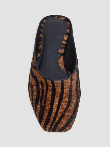 Black Suede Studio Women's Lucia Flats - Brown Zebra Pony Hair - Size 12 | Thumbnail 3