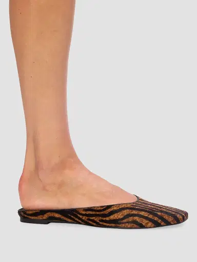 Black Suede Studio Women's Lucia Flats - Brown Zebra Pony Hair - Size 12 | Thumbnail 5