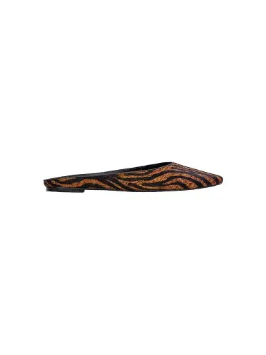 Black Suede Studio Women's Lucia Flats - Brown Zebra Pony Hair - Size 12 | Thumbnail 1