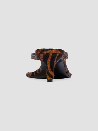 Black Suede Studio Women's Tash 50MM Pony Hair Sandals | Thumbnail 4