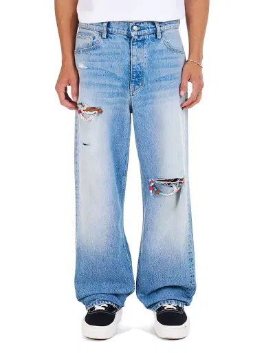 Nahmias Men's Friendship Baggy Jeans - Light Wash Denim - Size 30 | Thumbnail 1 Nahmias Men's Friendship Baggy Jeans - Light Wash Denim - Size 30 | Thumbnail 1