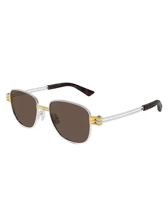 Bottega Veneta Women's 51MM Rectangular Sunglasses - Brown Silver