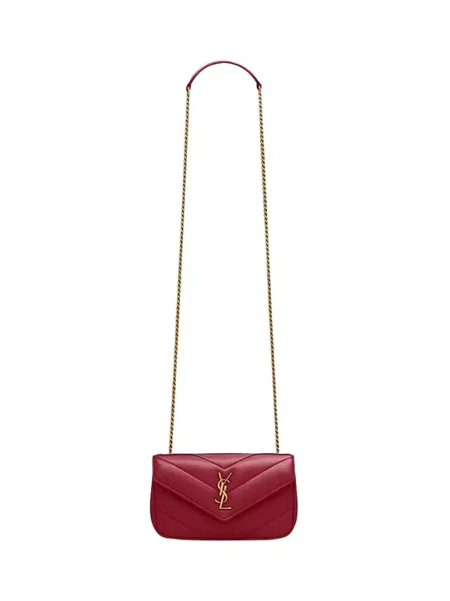 Saint Laurent Women's Loulou Mini Crossbody Bag - Deeply Red