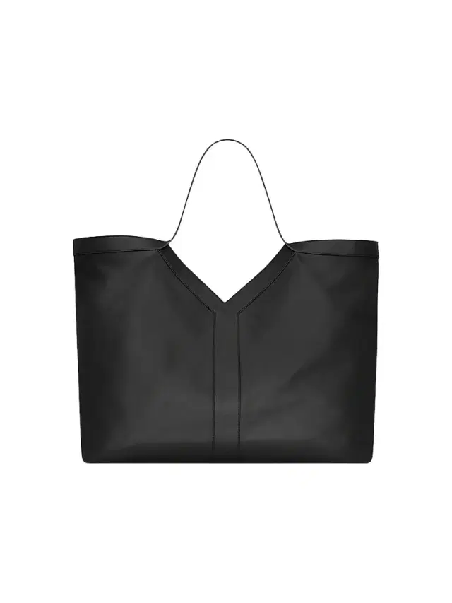 Saint Laurent Men's Y Maxi Tote Bag in Grained Leather - Black