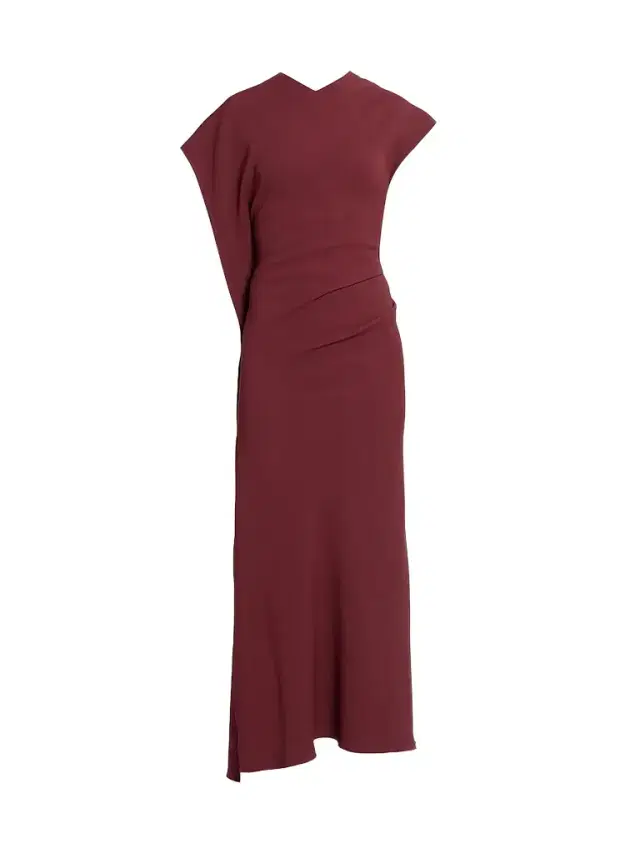 Victoria Beckham Women's Victoria Asymmetric Midi Dress - Cinnabar Red
