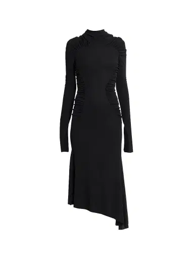 Victoria Beckham Women's Gathered Long-Sleeve Midi Dress | Thumbnail 1