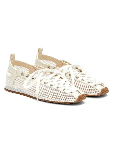 Ganni Women's Sporty Ballerina Mesh Flats - Egret | Thumbnail 2