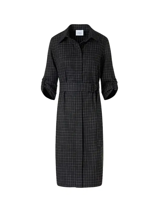Akris punto Women's Check Knee-Length Shirtdress - Black Cream