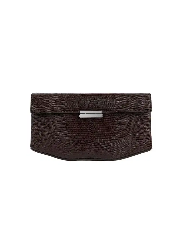 Toteme Women's Clip Lizard-Embossed Leather Shoulder Bag - Brown
