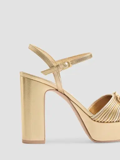 Valentino Garavani Women's VLogo Signature Metallic Platform 115MM Sandals | Thumbnail 6