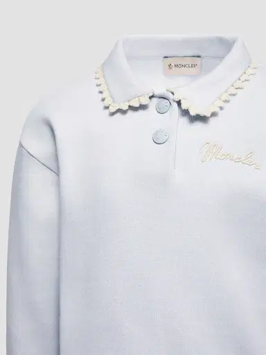 Moncler Little Girl's and Girl's Sweatshirt in Cotton - Ice Gray | Thumbnail 3 Moncler Little Girl's and Girl's Sweatshirt in Cotton - Ice Gray | Thumbnail 3