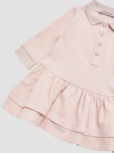 Moncler Baby Girl's & Little Girl's Long-Sleeved Dress in Cotton - Light Pink | Thumbnail 3 Moncler Baby Girl's & Little Girl's Long-Sleeved Dress in Cotton - Light Pink | Thumbnail 3
