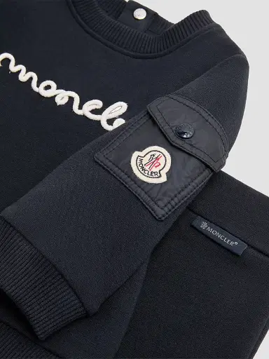 Moncler Baby Boy's & Little Boy's Set in Cotton - Dark Blue - Size 12 Months | Thumbnail 4 Moncler Baby Boy's & Little Boy's Set in Cotton - Dark Blue - Size 12 Months | Thumbnail 4