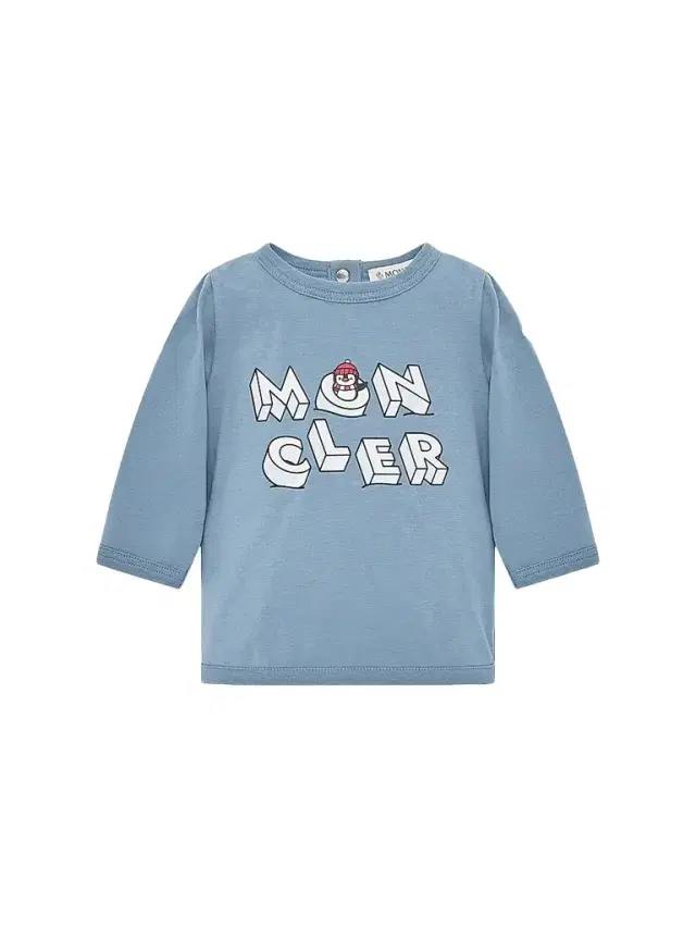 Moncler Baby Boy's and Little Boy's Long Sleeve T-Shirt in Cotton Blend - Light Blue