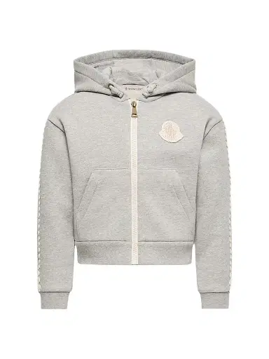 Moncler Little Girl's & Girl's Hoodie in Cotton - Gray | Thumbnail 1 Moncler Little Girl's & Girl's Hoodie in Cotton - Gray | Thumbnail 1