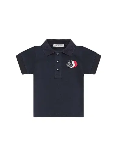 Moncler Baby Boy's & Little Boy's Polo Shirt in Cotton Blend - Dark Blue - Size 3 | Thumbnail 1