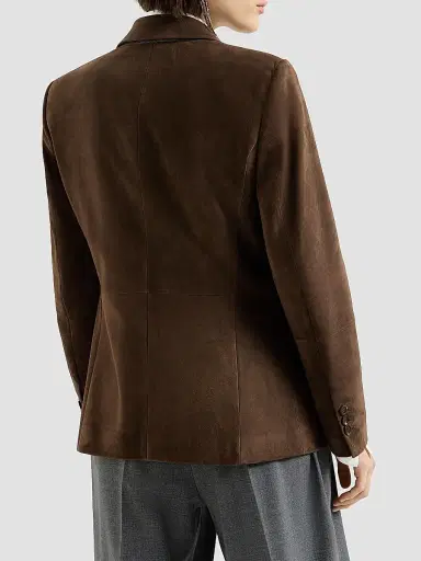 Brunello Cucinelli Women's Suede Blazer with Monili | Thumbnail 3